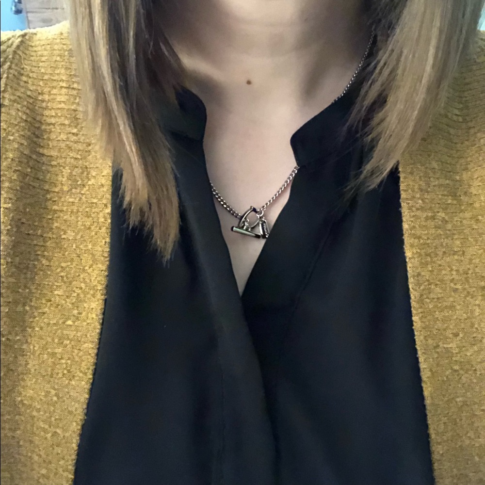 Coach signature toggle necklace F90677 Silver